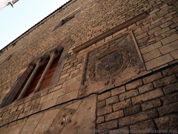 Coat of Arms of the Inquisition on Wall of Frederic Mares Museum Barcelona.jpg
