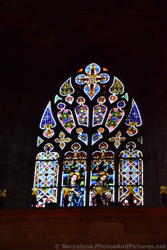 Stained Color Glass Window of Barcelona Cathedral.jpg
