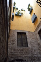 Balconies with Plants hanging above Courtyard of Temple of Augustus.jpg