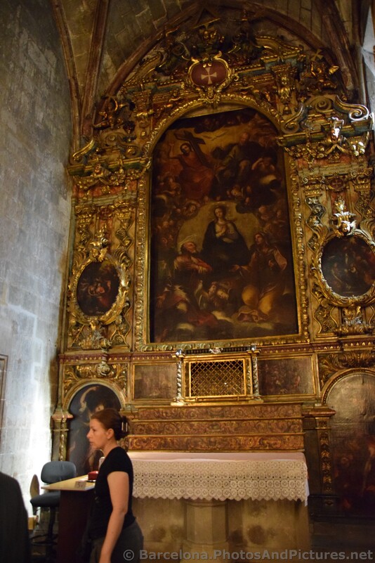 Virgin Mary Mural inside Barcelona Cathedral.jpg