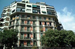 Catalonia Flags Hanging on Balconies of Barcelona Apartment Buildings.jpg