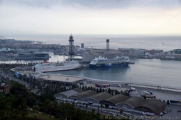 Barcelona Coastal Skyline View of Cruise Port.jpg