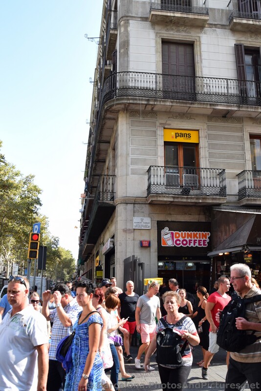 Dunkin Coffee La Rambla with Pas de Ramon Cabau Plaque.jpg