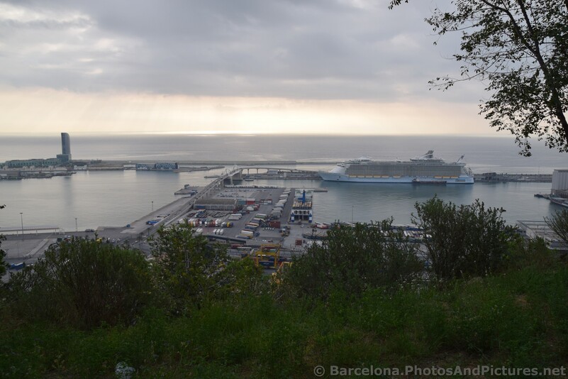 Barcelona Ocean Skyline with Oasis of Seas Cruise Ship Docked.jpg