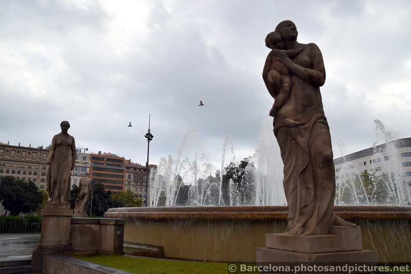 Catalunya Square Fountain Statue of Woman with Baby .jpg