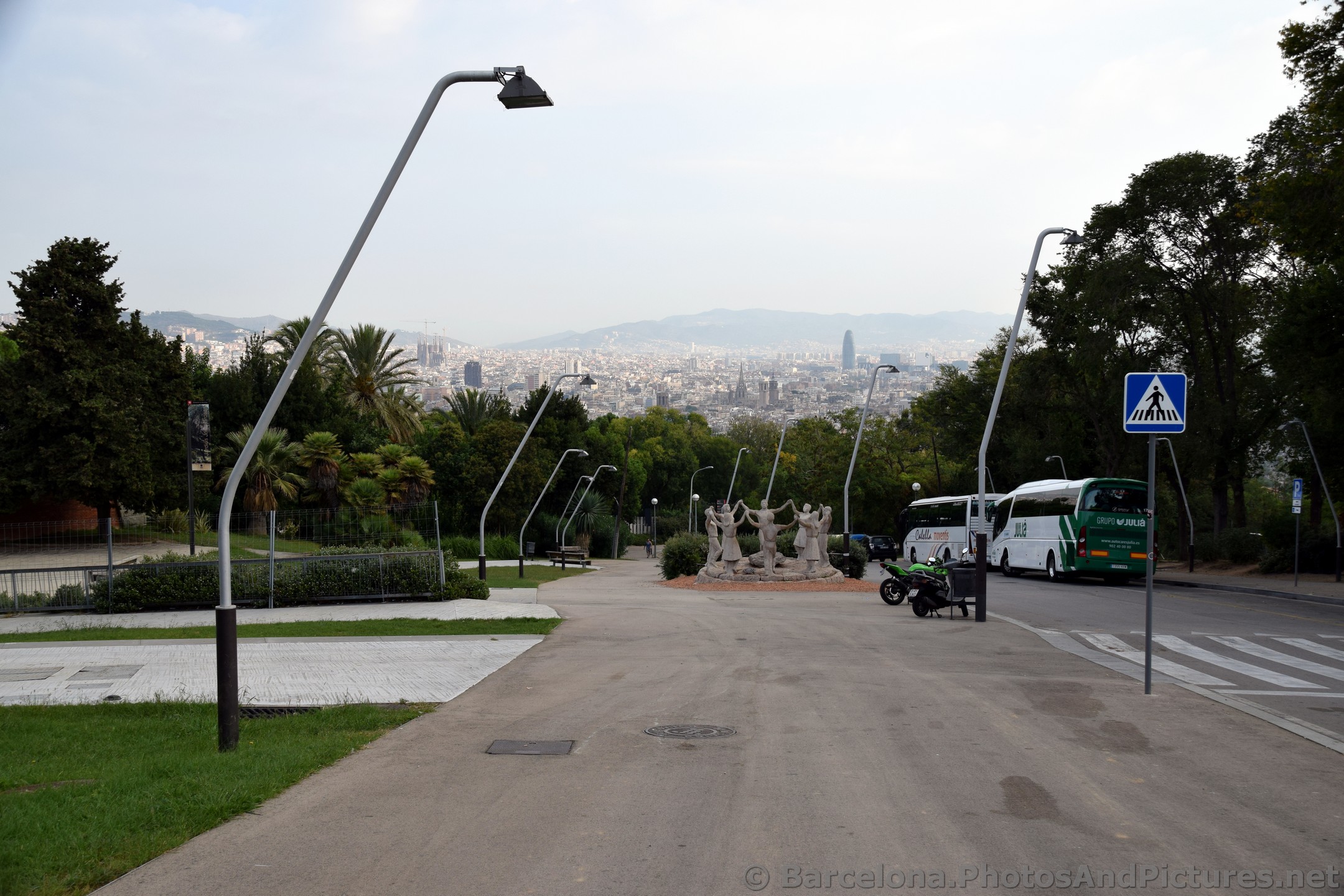 Carretera de Montjuic and Barcelona Skyline view.jpg